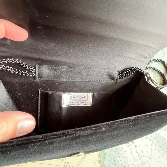 Vintage Sears Black Velvet Bag with Rosette - Picture 6 of 6